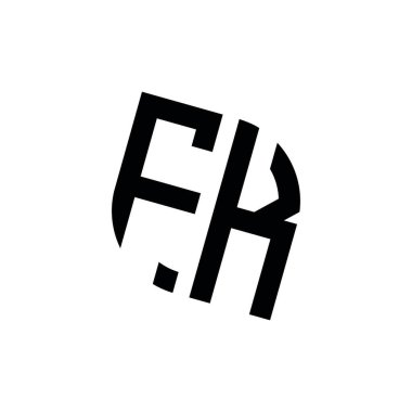 Beyaz arkaplanda izole edilmiş geometrik şekil vektör monogram tasarım şablonu olan FK logosu