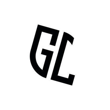 Beyaz arkaplanda izole edilmiş geometrik şekil vektör monogram tasarım şablonu olan GL logosu