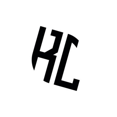 Beyaz arkaplanda izole edilmiş geometrik şekil vektör monogram tasarım şablonu olan KL logosu