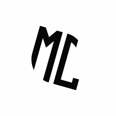 Beyaz arkaplanda izole edilmiş geometrik şekil vektör monogram tasarım şablonu olan ML logosu