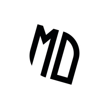 Beyaz arkaplanda izole edilmiş geometrik şekil vektör monogram tasarım şablonu olan MO logosu