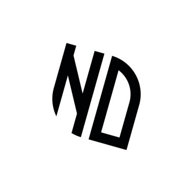 Beyaz arkaplanda izole edilmiş geometrik şekil vektör monogram tasarım şablonuna sahip HAYIR logosu