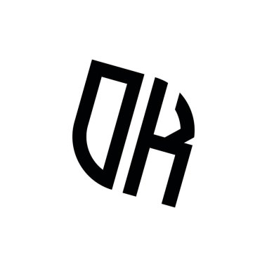 Tamam, geometrik şekil vektör monogram tasarım şablonu beyaz arkaplanda izole edilmiş logo