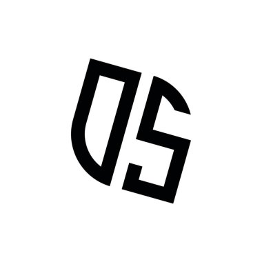 Beyaz arkaplanda izole edilmiş geometrik şekil vektör monogram tasarım şablonu olan işletim sistemi logosu