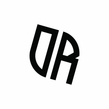 Beyaz arkaplanda izole edilmiş geometrik şekil vektör monogram tasarım şablonu olan OR logosu