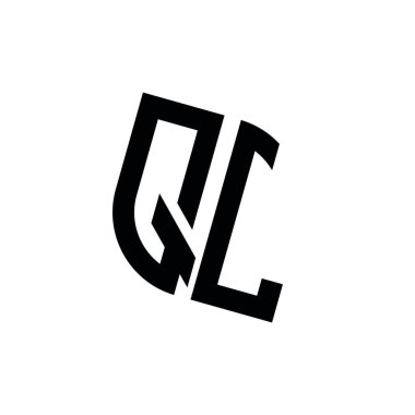 Beyaz arkaplanda izole edilmiş geometrik şekil vektör monogram tasarım şablonu olan QL logosu