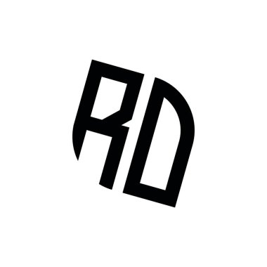 Beyaz arkaplanda izole edilmiş geometrik şekil vektör monogram tasarım şablonu olan RO logosu