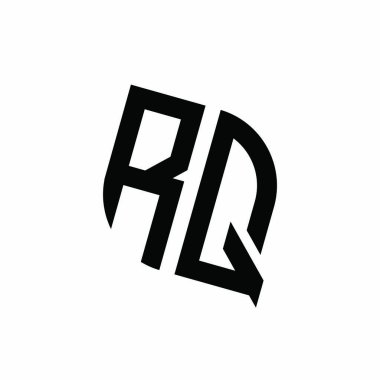 Beyaz arkaplanda izole edilmiş geometrik şekil vektör monogram tasarım şablonu olan RQ logosu