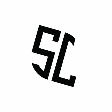 Beyaz arkaplanda izole edilmiş geometrik şekil vektör monogram tasarım şablonu olan SL logosu