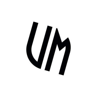 Beyaz arkaplanda izole edilmiş geometrik şekil vektör monogram tasarım şablonu logosu