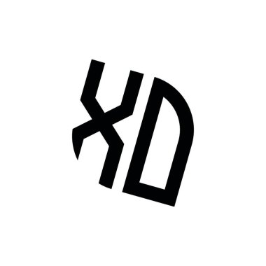 Beyaz arkaplanda izole edilmiş geometrik şekil vektör monogram tasarım şablonu olan XO logosu