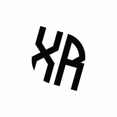 Beyaz arkaplanda izole edilmiş geometrik şekil vektör monogram tasarım şablonu olan XR logosu