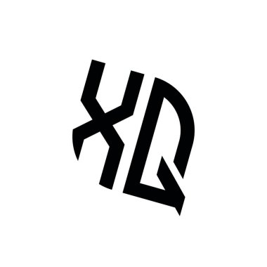 Beyaz arkaplanda izole edilmiş geometrik şekil vektör monogram tasarım şablonu olan XQ logosu
