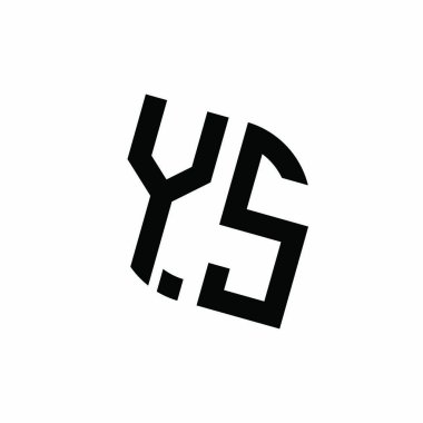 YS logosu beyaz arkaplanda izole edilmiş geometrik şekil vektör monogram tasarım şablonu