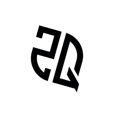 Beyaz arkaplanda izole edilmiş geometrik şekil vektör monogram tasarım şablonu olan ZQ logosu