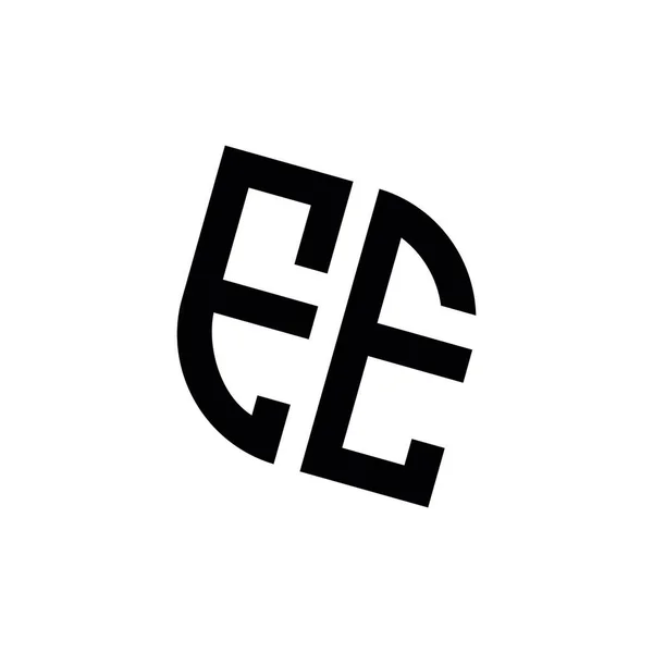 基于白色背景的具有几何形状矢量设计模板的Ee标识 — 图库矢量图片