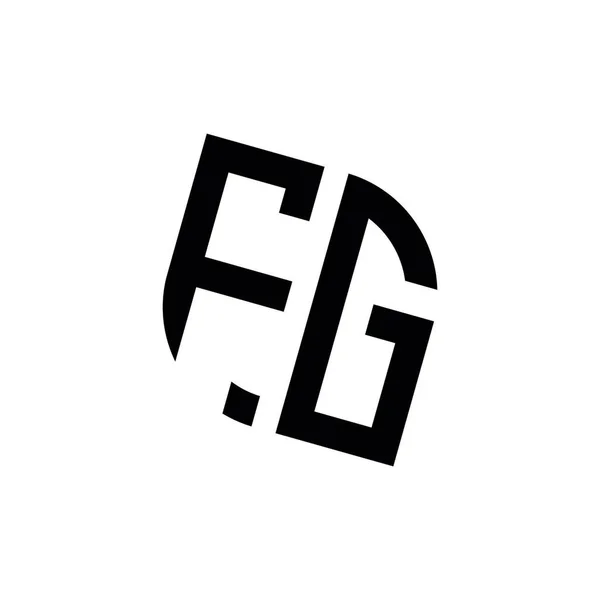 具有几何形状矢量设计模板的Fg标识在白色背景下被隔离 — 图库矢量图片