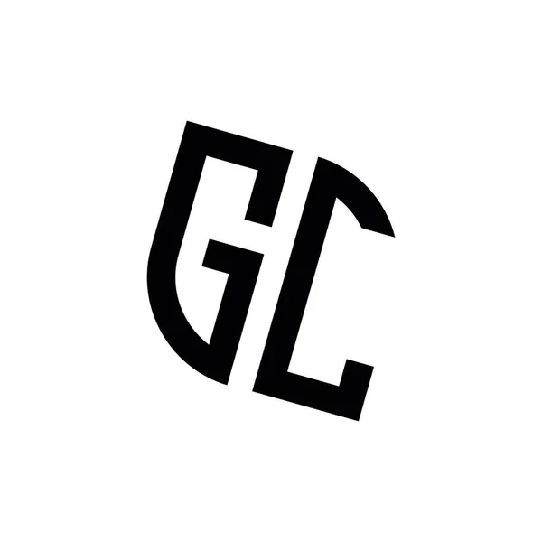 幾何学的な形状ベクトルのモノグラムデザインテンプレートとGcロゴは白の背景に隔離 — ストックベクタ
