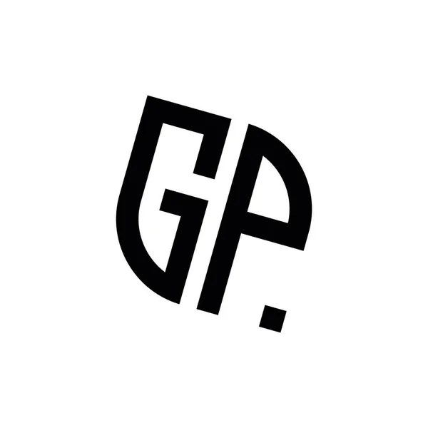 Logotyp Med Geometrisk Form Vektor Monogram Design Mall Isolerad Vit — Stock vektor