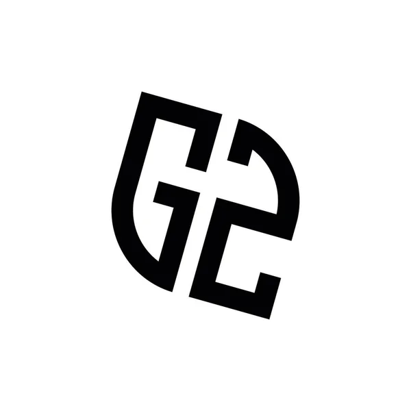 白い背景に隔離された幾何学的な形状ベクトルのモノグラムデザインテンプレートとGzのロゴ — ストックベクタ