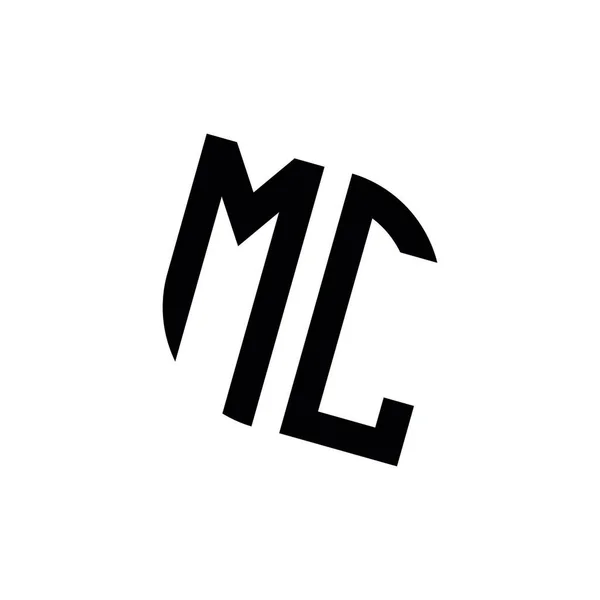 基于白色背景的具有几何形状矢量设计模板的Mc标志 — 图库矢量图片