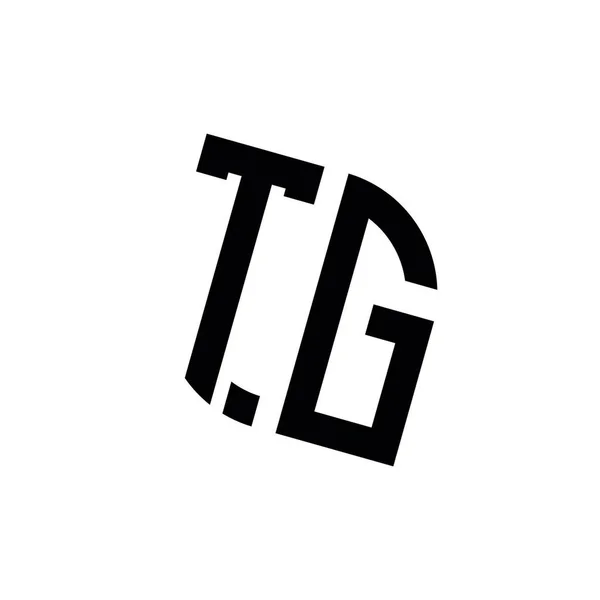 具有几何形状矢量设计模板的Tg标识在白色背景下被隔离 — 图库矢量图片