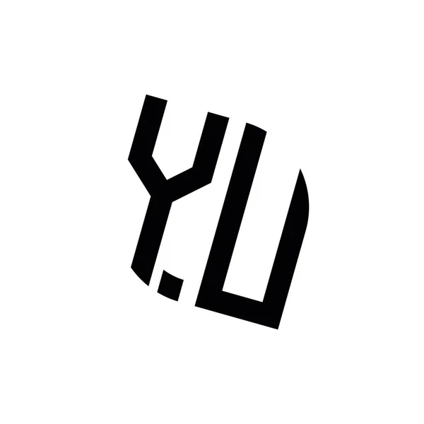 Yu标识 几何形状矢量设计模板 白色背景分离 — 图库矢量图片
