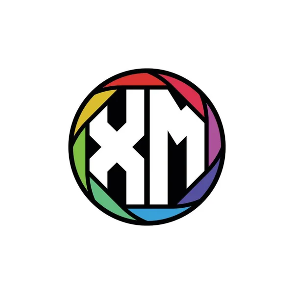 Xm主题图标志字母几何图形多边形彩虹 几何圆圆形风格 — 图库矢量图片