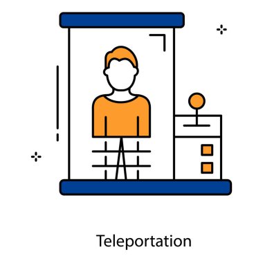 Işınlanma Simgesi Geleceğin Seyahat Sistemleri için Anında Uzaysal Aktarım Teknolojisini Temsil Ediyor
