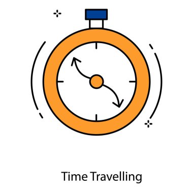 Zamanda Yolculuk Simgesi Keşif İçin Zamansal Hareket Teknolojisini Temsil Ediyor