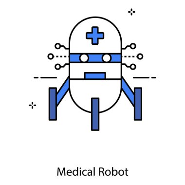 Modern Sağlık Sistemleri İçin Tıbbi Robot Sembolü Akıllı Robot Teknolojisini Gösteriyor