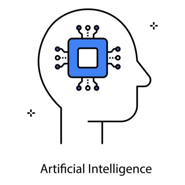 Modern Dijital Sistemler İçin Akıllı Makine Öğrenme Gösteren Yapay Zeka Sembolü