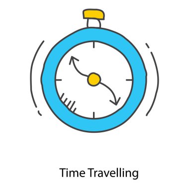 Zamanda Yolculuk Simgesi Taşımacılık Konseptleri için Zamansal Geçit Sistemi Resmediyor