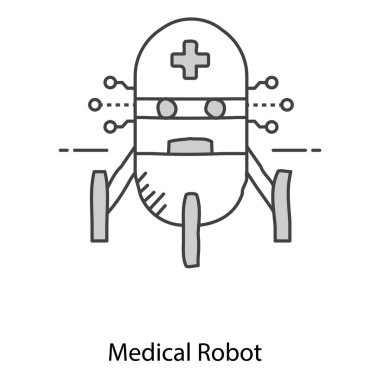 Tıbbi Robot Sembolü Akıllı Hasta Bakımı İçin Robot Sağlık Teknolojisi