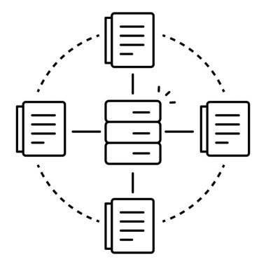 Veri Ağı Simgesi Bulut Bağlantısını ve Bilgi Teknolojisi Sistemlerini Temsil Ediyor
