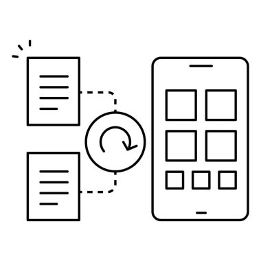 Veri Dönüşümü Simgesi Veri Akımı ve Sistem Bütünleşmesi Mimarisini Sembolize Ediyor