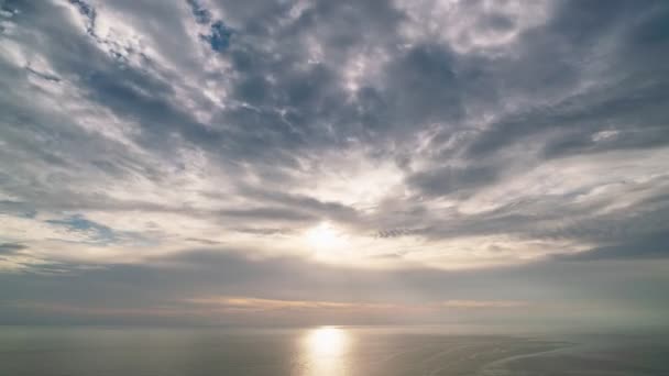 Timelapse Céu Dramático Nuvens Movendo Sobre Mar Tropical — Vídeo de Stock