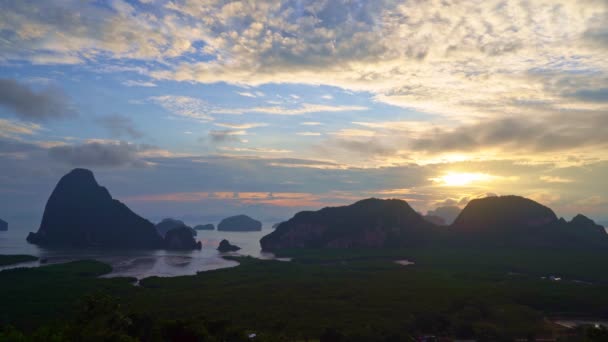 Samet Nangshe Beroemde Toerisme Nieuwe Oriëntatiepunt Phang Nga Baai Nationaal — Stockvideo