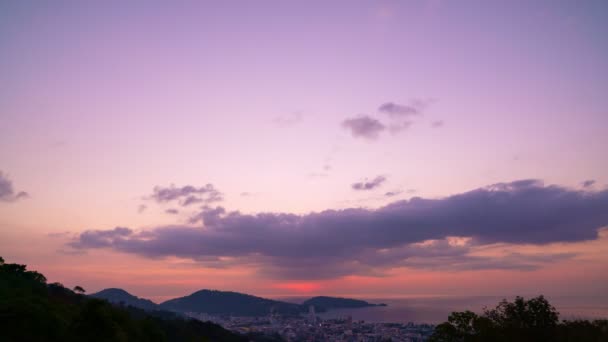 Imágenes Timelapse Hermoso Movimiento Desenfoque Majestuoso Luz Amanecer Colorido Cielo — Vídeos de Stock