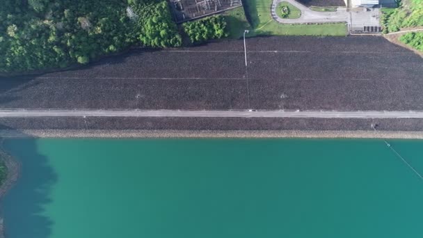 Aerial Video Shot Drone Video Hydro Power Plant Standing Mountains — Vídeos de Stock