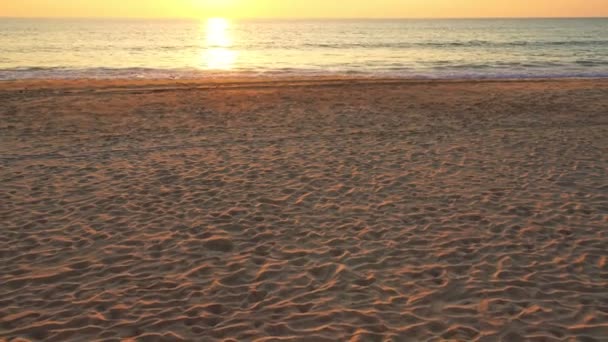 Strand Sand Textur Welliger Sand Strand Mit Licht Von Sonnenuntergang — Stockvideo