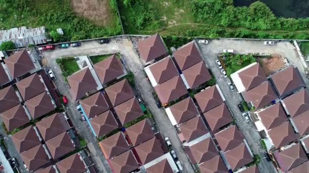 Widok Lotu Ptaka Dach Mieszkalny Wsi Urbanistyka Góry Top View — Wideo stockowe