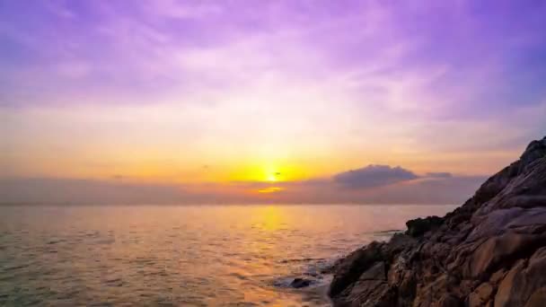 Epic Tropical Clouds Sunset Sunrise Sea Timelapse Sun Touches Horizon — Vídeo de Stock
