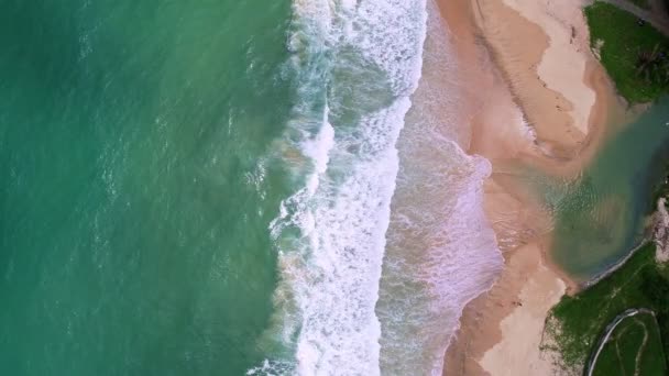 Drone View Lotu Ptaka Piękna Tropikalna Piaszczysta Plaża Białym Piaskiem — Wideo stockowe