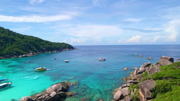 Piękny Tropikalny Morski Krajobraz Natury Widok Morze Oceanu Wyspach Symilana — Wideo stockowe