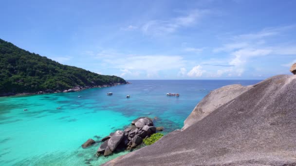 Vackra Tropiska Havet Kustlandskap Natur Utsikt Över Havet Similan Islands — Stockvideo