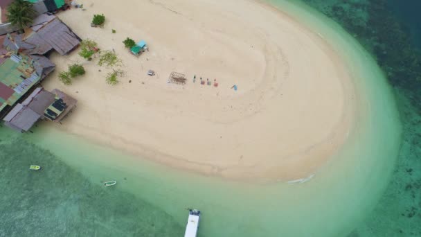 Drohnenaufnahme Von Der Erstaunlichen Kleinen Insel Wunderschöner Tropischer Sandstrand Mit — Stockvideo