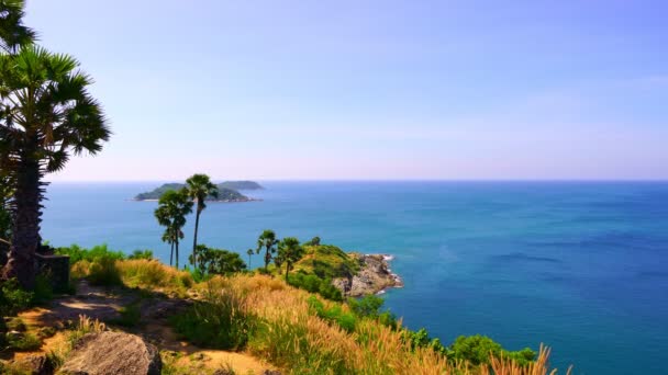 Hermoso Laem Promthep Cabo Phuket Famous Punto Vista Zona Panorámica — Vídeo de stock