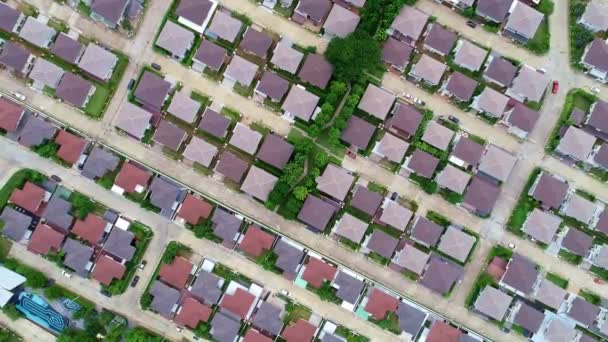 Vedere Aeriană Satului Rezidențial Din Cartier Acoperișuri Locui Vedere Top — Videoclip de stoc