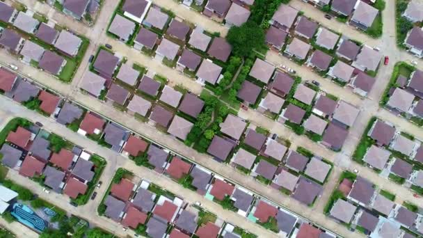 Flygfoto Över Bostadsområde Med Tak Hus Ovanifrån Fastigheter Phuket Stad — Stockvideo